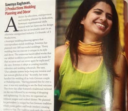 3Production Weddings featured in the Femina - Best Wedding Planners in Bangalore, India